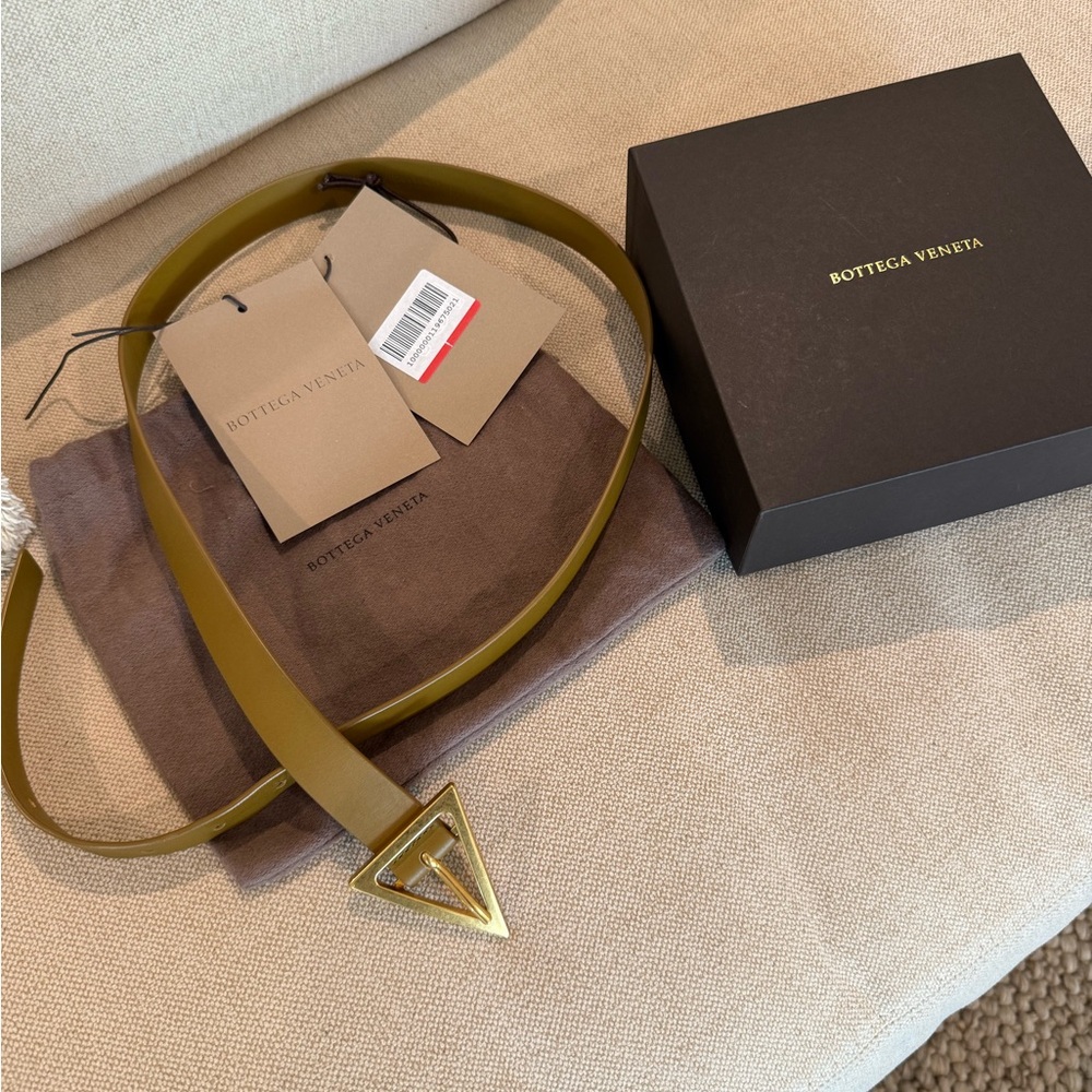 Bottega Veneta Olive Green Belt